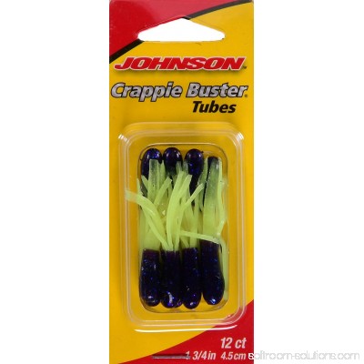 Johnson Crappie Buster 1.75 Tubes Black Chartreuse Glow 12 Pack, CBT 1 3/4-BCHG 553757171